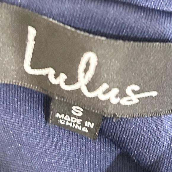 Lulu's believe in love Navy backless criss cross straps Mini skater Dress small - Picture 15 of 15